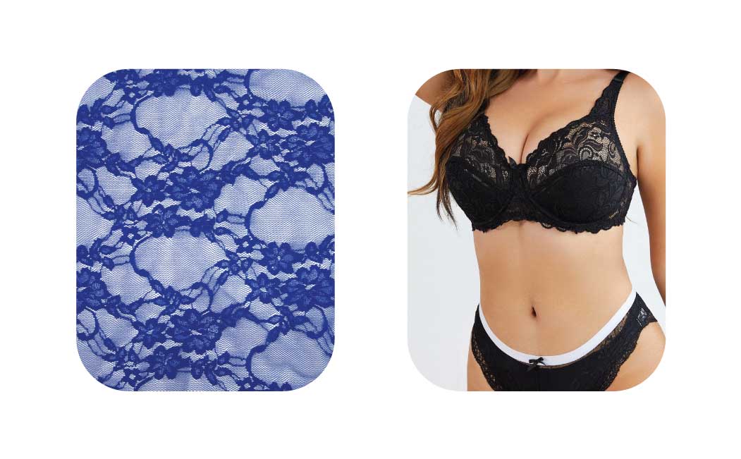 Stretch lace fabric for lingerie