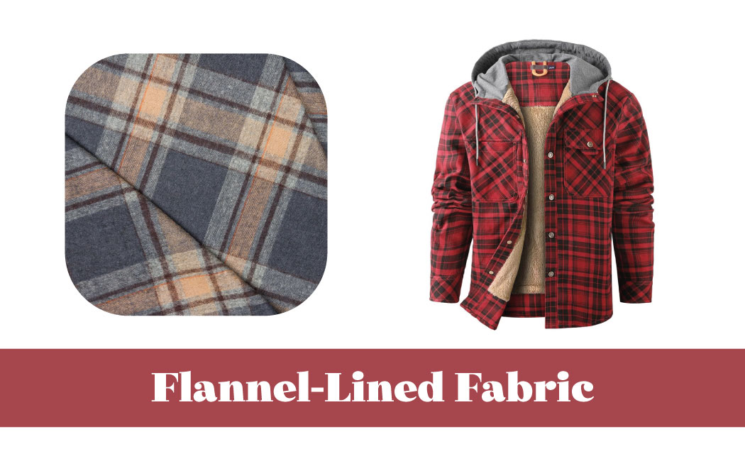 Flannel lined fabric for hoodie