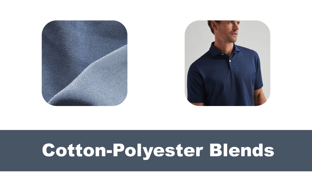 Cotton-polyester blend golf polo material
