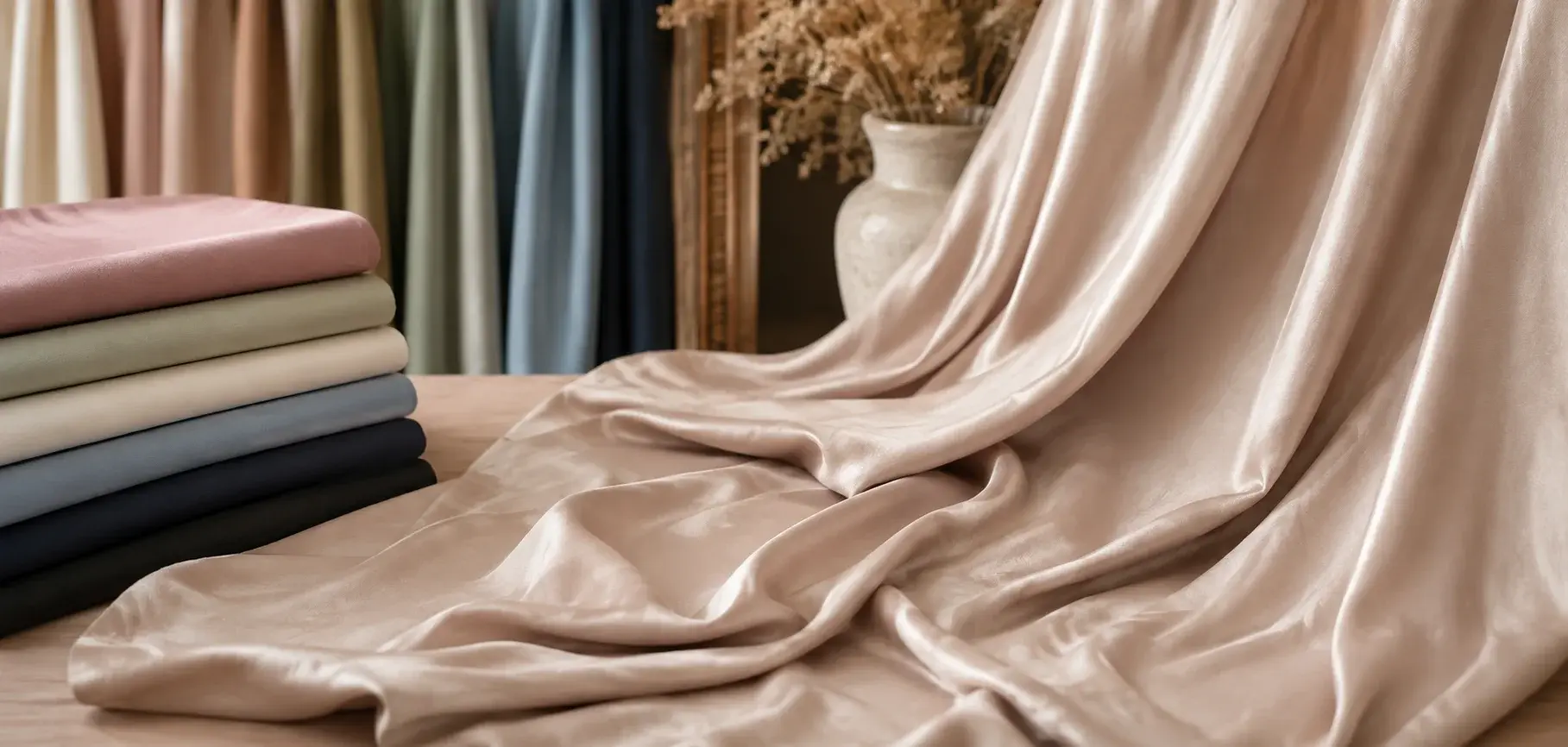 Soft regular viscose rayon fabric with a smooth drape and subtle sheen displayed in elegant folds.