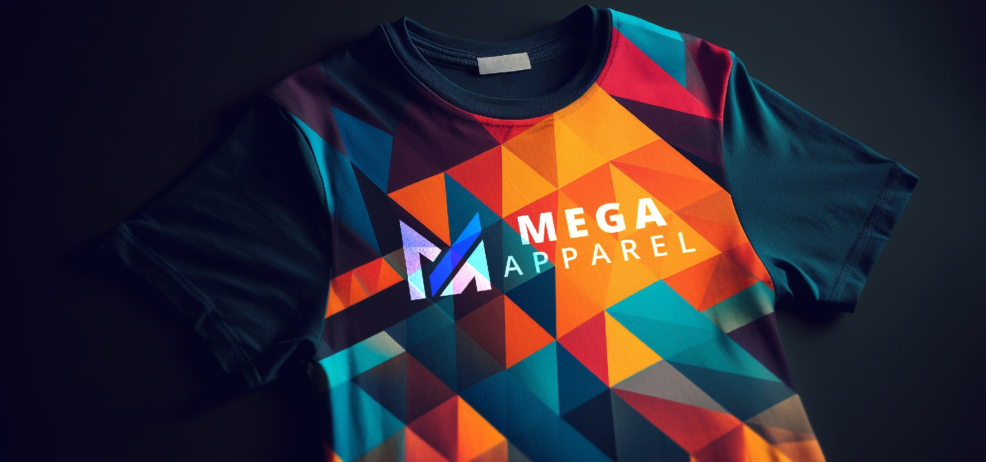  A Sublimation t-shirt with the text 'MEGA APPAREL'