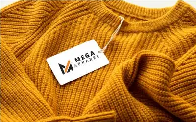 Yellow sweater with Mega Apparel tag