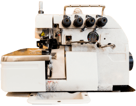 industrial sewing machine with four spools of thread